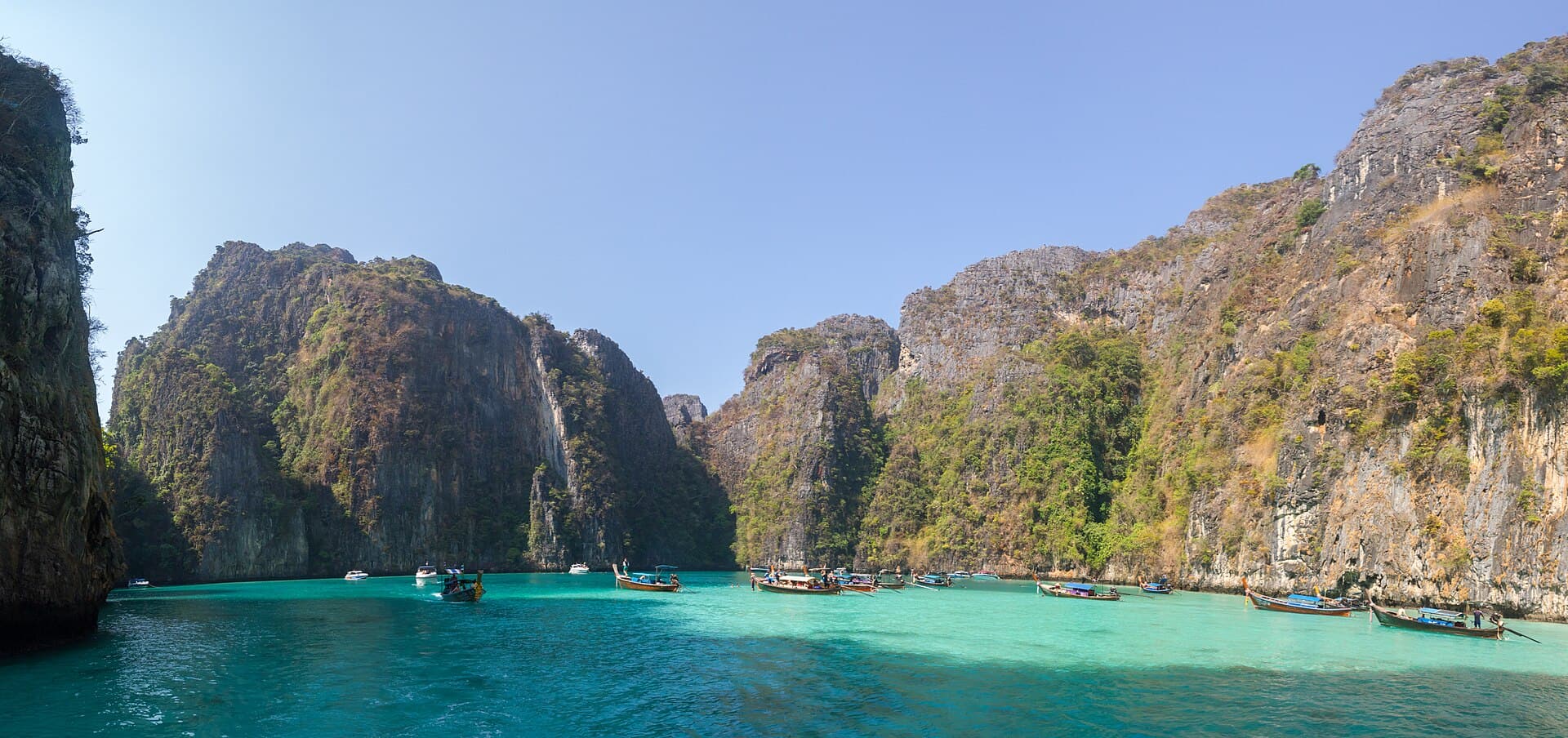 The cliffs of Koh Phi Phi Leh rising from the sea